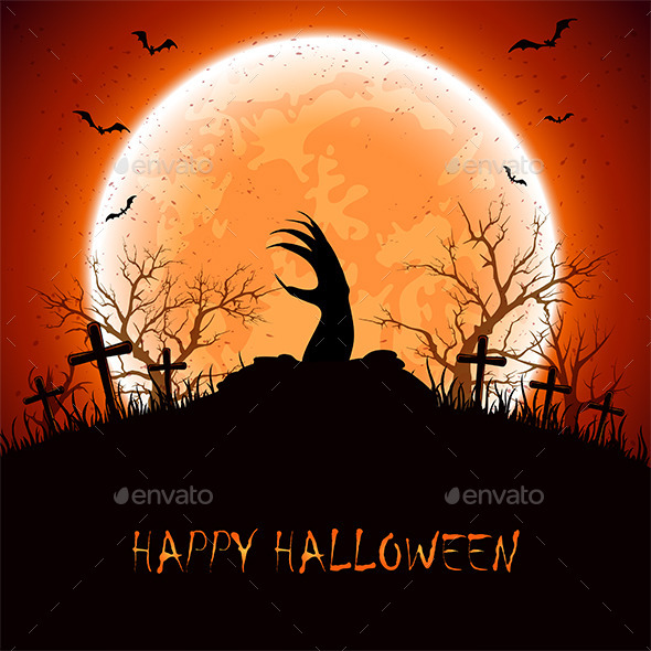 Halloween Background with Hand