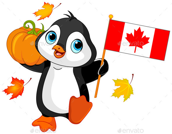 Canadian Thanksgiving Day Penguin