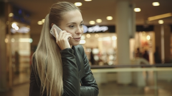 Girl With Long Hair, Talking On The Phone