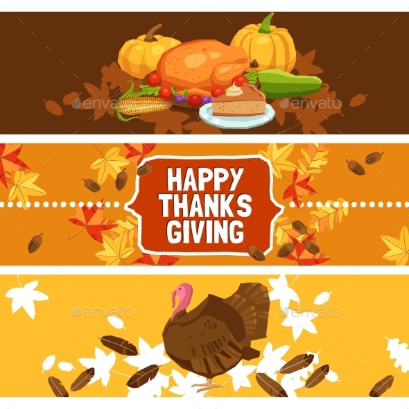 Thanksgiving Day Banner Set