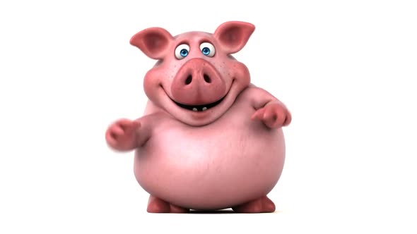 Fun 3D cartoon Pig dancing