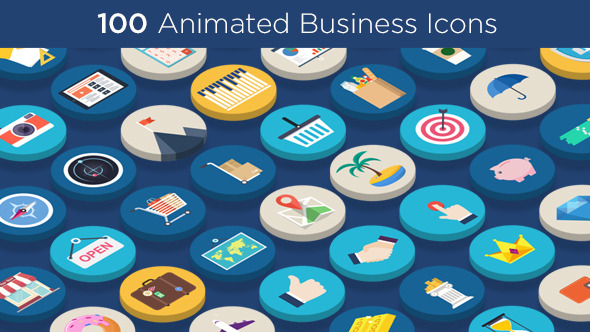 100 Animated Business Icons alt
