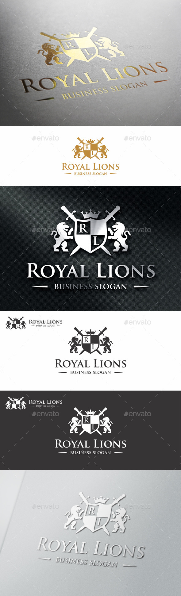 Royal Lions Heraldic Crest Logo