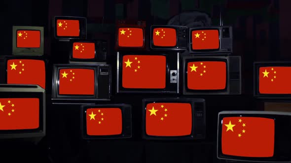 Flags of China and Retro TVs.