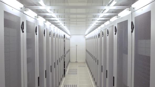 Empty Hallway of Server Towers