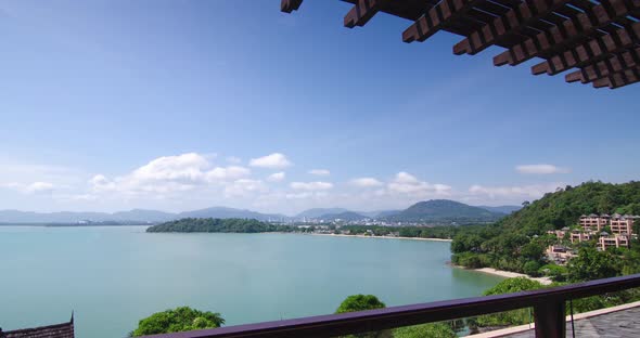 4K Time lapse of tropical sea ocean landscape light of nature cloudscape sky and Clouds moving.