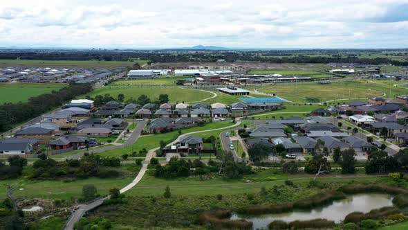 AERIAL Over Geelong Suburb Armstrong Creek Newly Developed Area