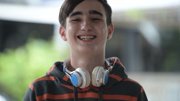 Young Handsome Iranian Teenage Boy in the Streets Outdoors