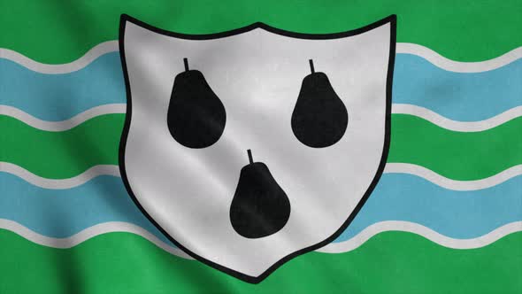 Worcestershire Flag England Waving in Wind