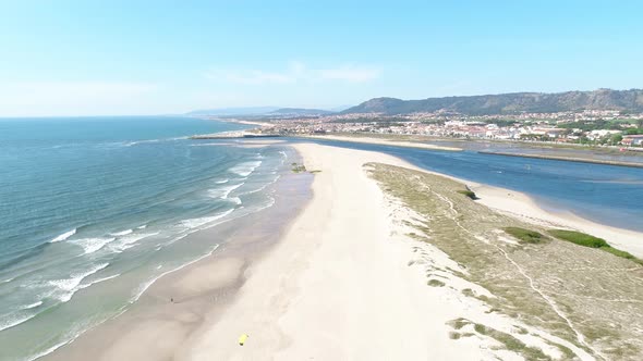 Slow Motion of Waves at Ocean Coast Aerial