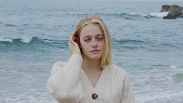 Portrait of Beautiful Blonde Woman