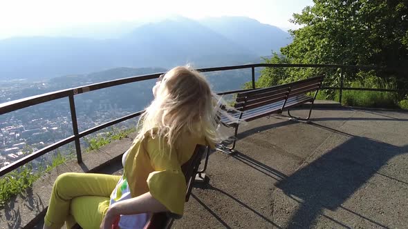 Woman in Lugano Monte Bre Mount