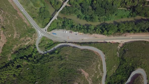 Aerial View Of Winding Road