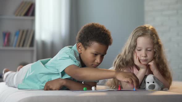 Best Multi-Ethnic Friends Playing Educational Board Games Learning to Count