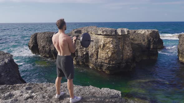 Doing sports on the beach.