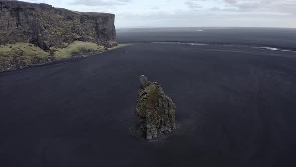 Breathtaking Scenery in Iceland  Sea Stack Cliff Wide Horizon and Clear Sky