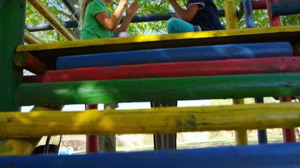 Kids playing in the playground