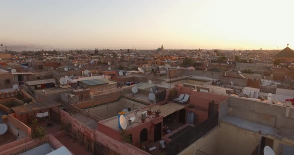 AERIAL: Old medina in Marrakech