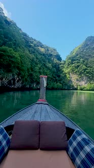 Luxury Longtail Boat in Krabi Thailand Koh Hong Island Trip at the Tropical Island 4 Island Trip in