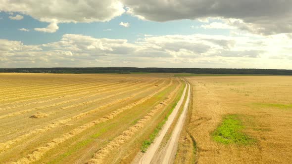 Aerial View Of Country Road