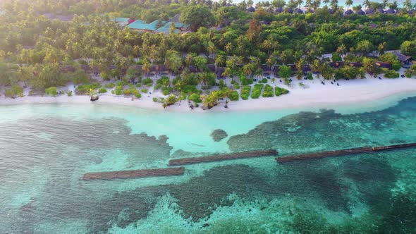 Beach bungalows at Kuredu Island, Maledives