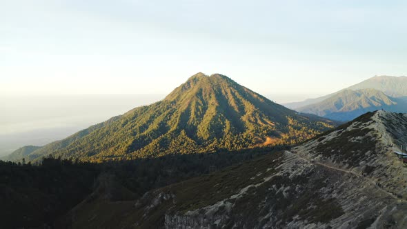 Drone Flight Towards Mount Merapi