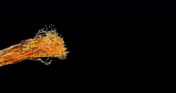 Jet of Beer Orange Liquid Splash. alt