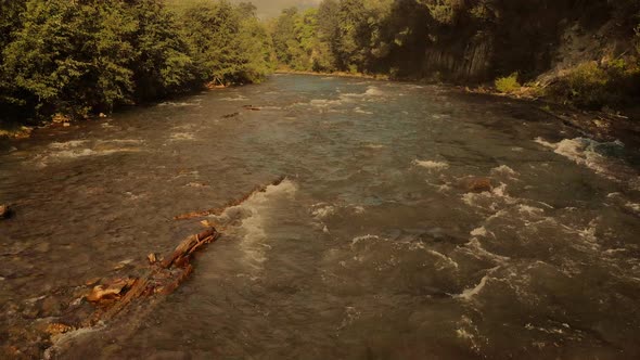 Rapid River Runs Over the Rocks