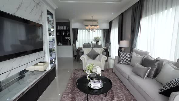Luxury and Elegance Home Lounge Living Area and Dining Area Decoration