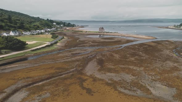 Brown Sand Beach of Sea Bay Aerial