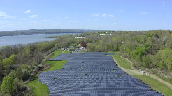 Pulling away from solar panel field in Beacon NY