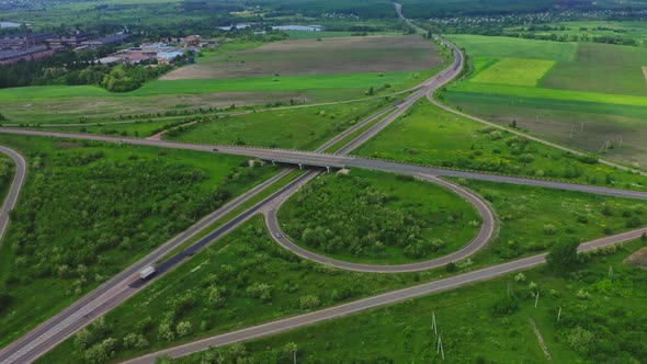 Aerial View Of Highway Interchange, Ukraine