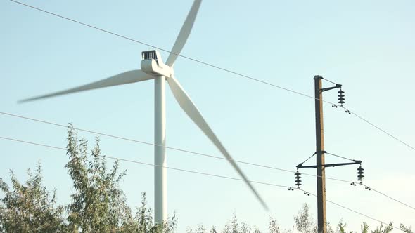 Wind Turbine Spinning in a Field
