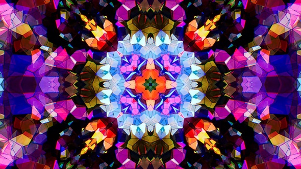 Colorful Stained Glass Kaleidoscope Loop 4K 02