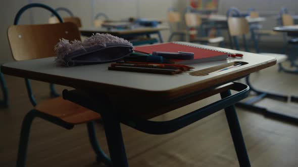 School Supplies for Education Lying on Desk