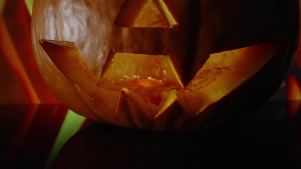 Scarry horror halloween pumpkin on fire