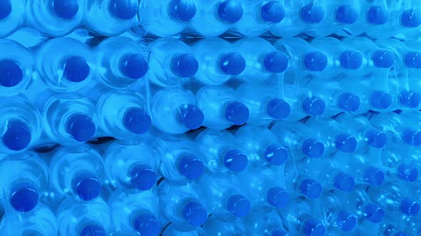 Stacked Bottled Water In Cold Area