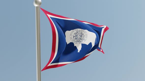 Wyoming flag on flagpole.