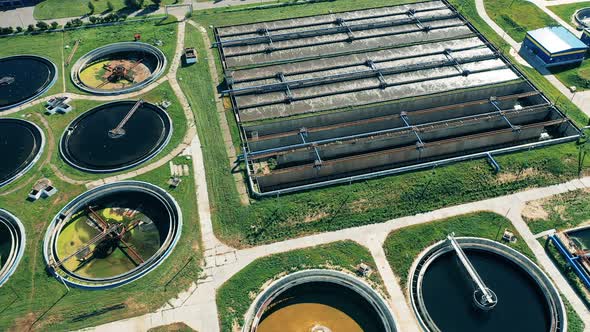 Aerial View of a Modern Wastewater Cleaning Facility