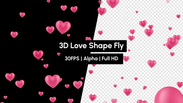 Valentine Love Shape Heart Emoji Fly with Alpha