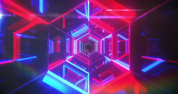 Glowing shapes moving in a seamless motion alt