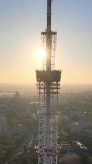 TV Tower in the Morning at Dawn in Kyiv Ukraine