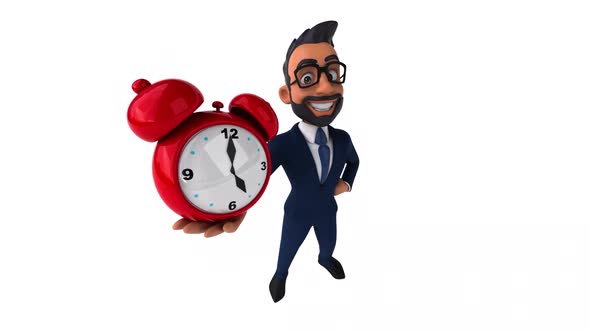 Fun 3D cartoon animation of an indian businessman