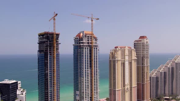 The Estates At Acqualina Aerial Drone Footage Stages Under Construction 4k