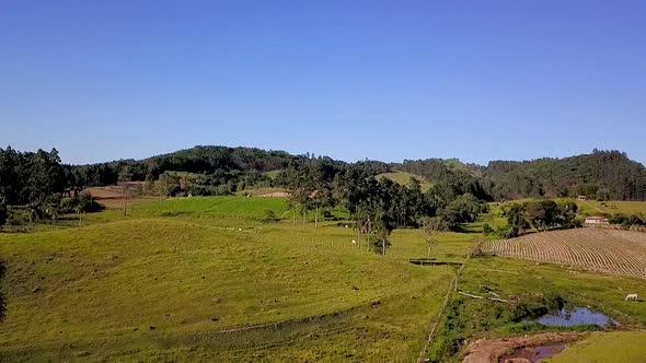 Drone view of a rural area outside of Rio de Janeiro