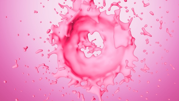 Circle Strawberry Milkshake Splash