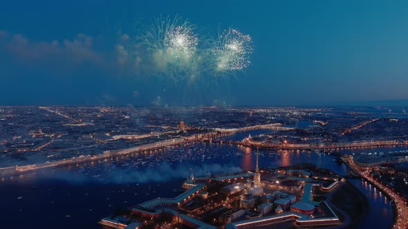 Festive Salute Over the Peter and Paul Fortress in a Significant Victory Day for the Country on May