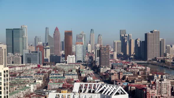 Tianjin Heping District Old Buildings in China Timelapse