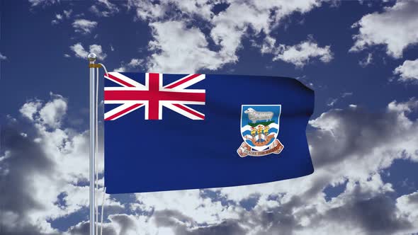 Falkland Islands Flag Waving 4k