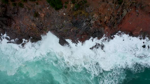 Storm at Sea Filmed on a Drone Alanya Turkey 4 K